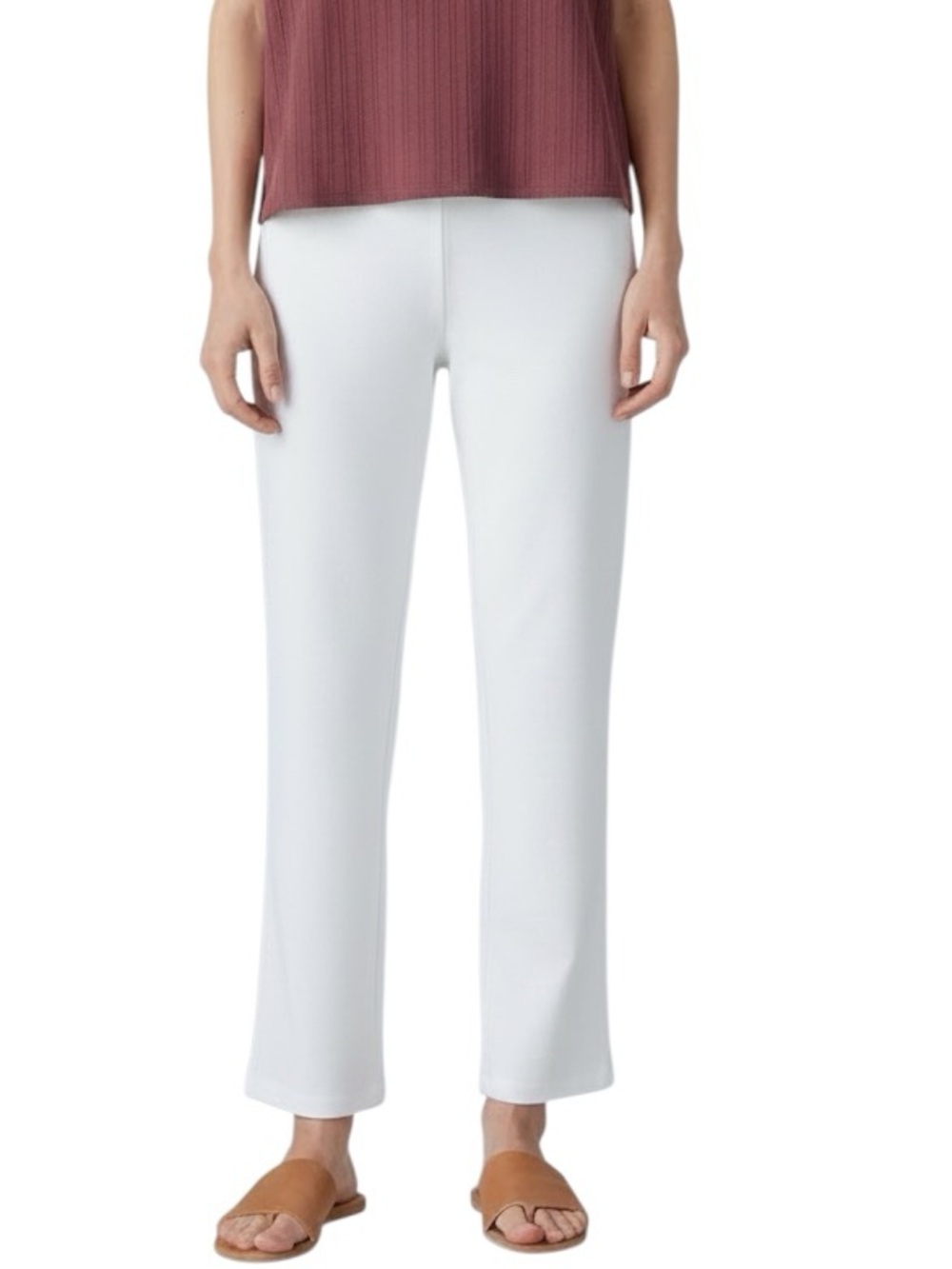 Eileen Fisher washable stretch crepe pants in white size XXS excellent condition